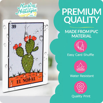 Waterproof 20 Player Loteria | 12 Inch By 8 Inch Boards | Shuffleable Card Deck | No Stereotypical Characters | Extendable Up To