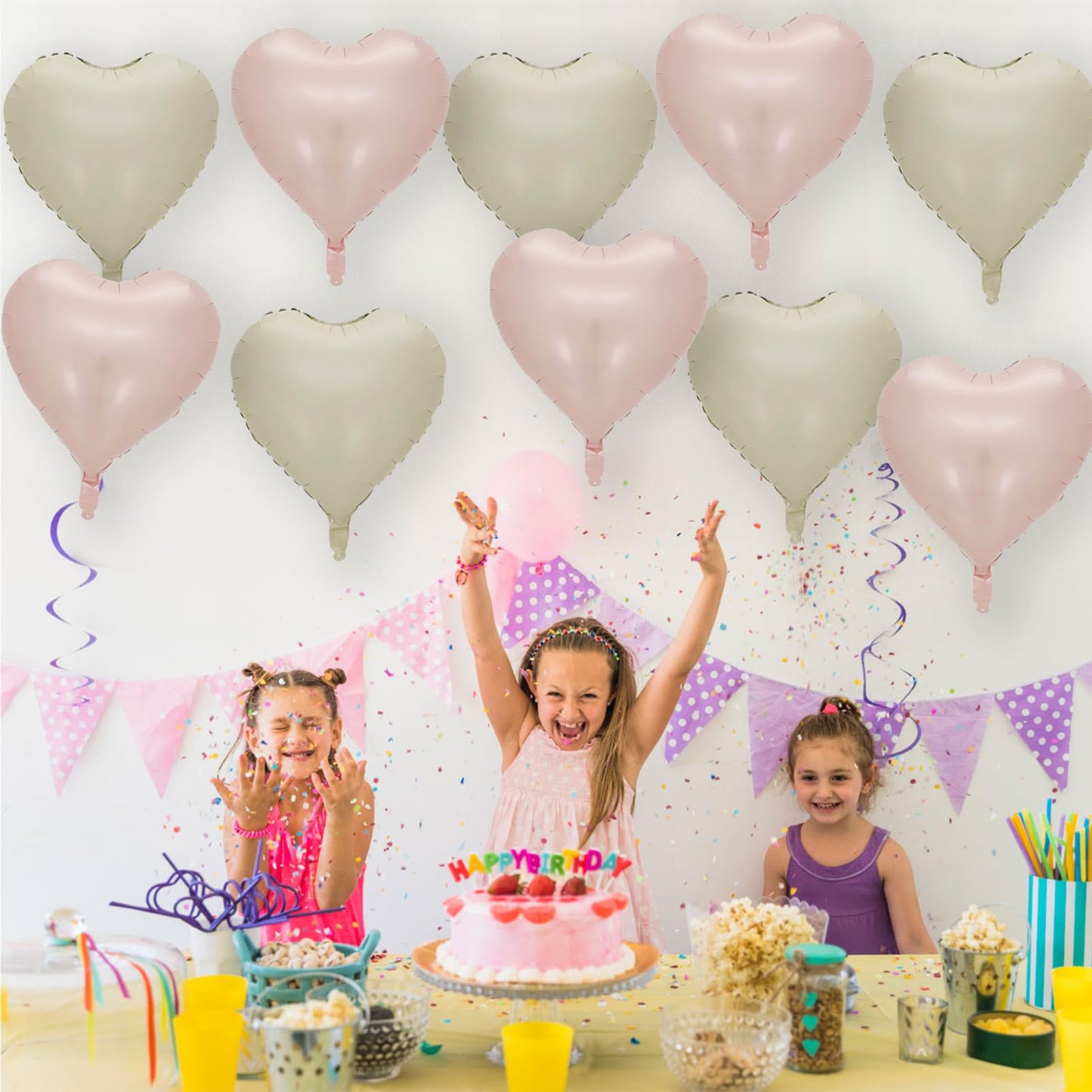 30 Pcs Cream Baby Pink Heart Balloons 18In Heart Shaped 18 Inch Balloons Helium Mylar Balloons Foil Balloon Decoration For Women