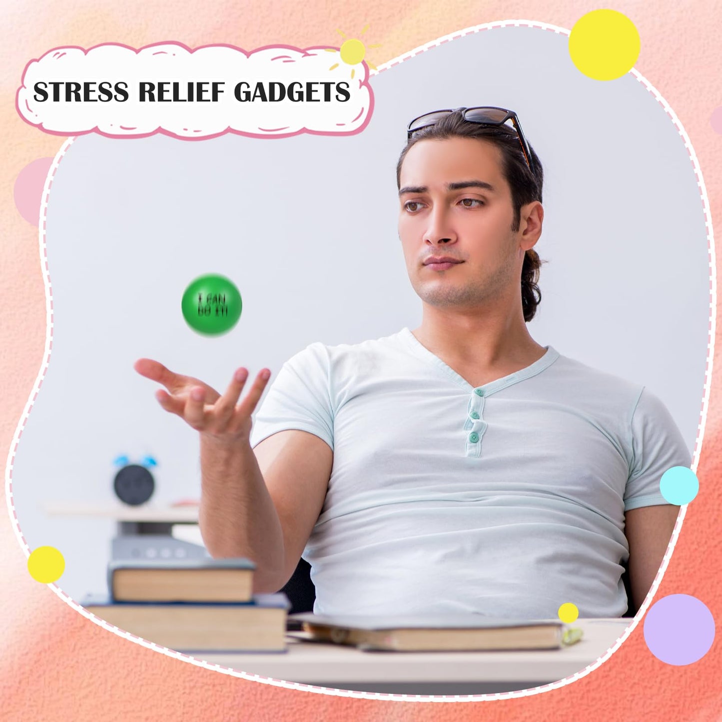 Ceenna 4 Pcs Motivational Stress Balls For Adults 2.5 Inch Stress Relief Balls With Inspirational Quotes For Encouraging Motivat