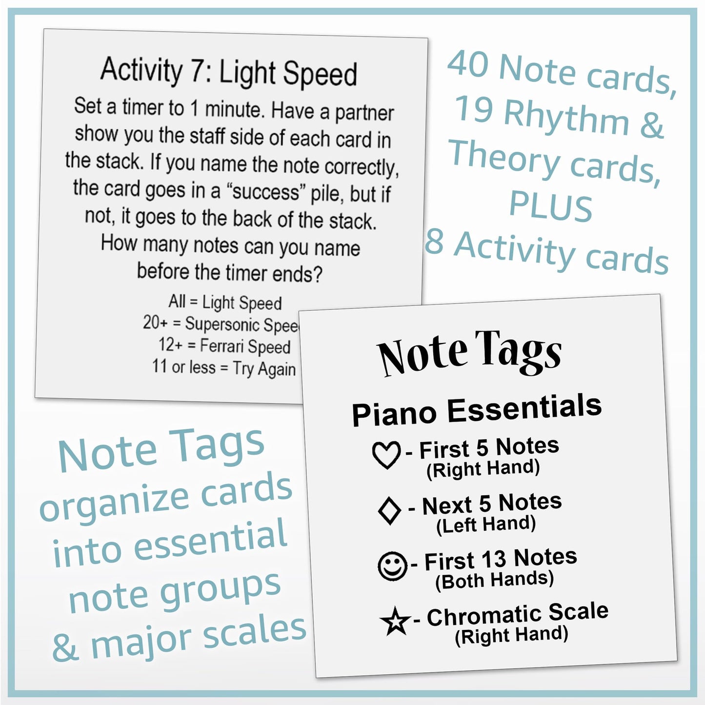Music Flash Cards: Notes, Fingerings, & Music Theory (Piano)