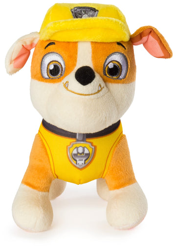 Paw Patrol 8” Rubble Plush Toy - Soft Plush with Stitched Details for Ages 3+