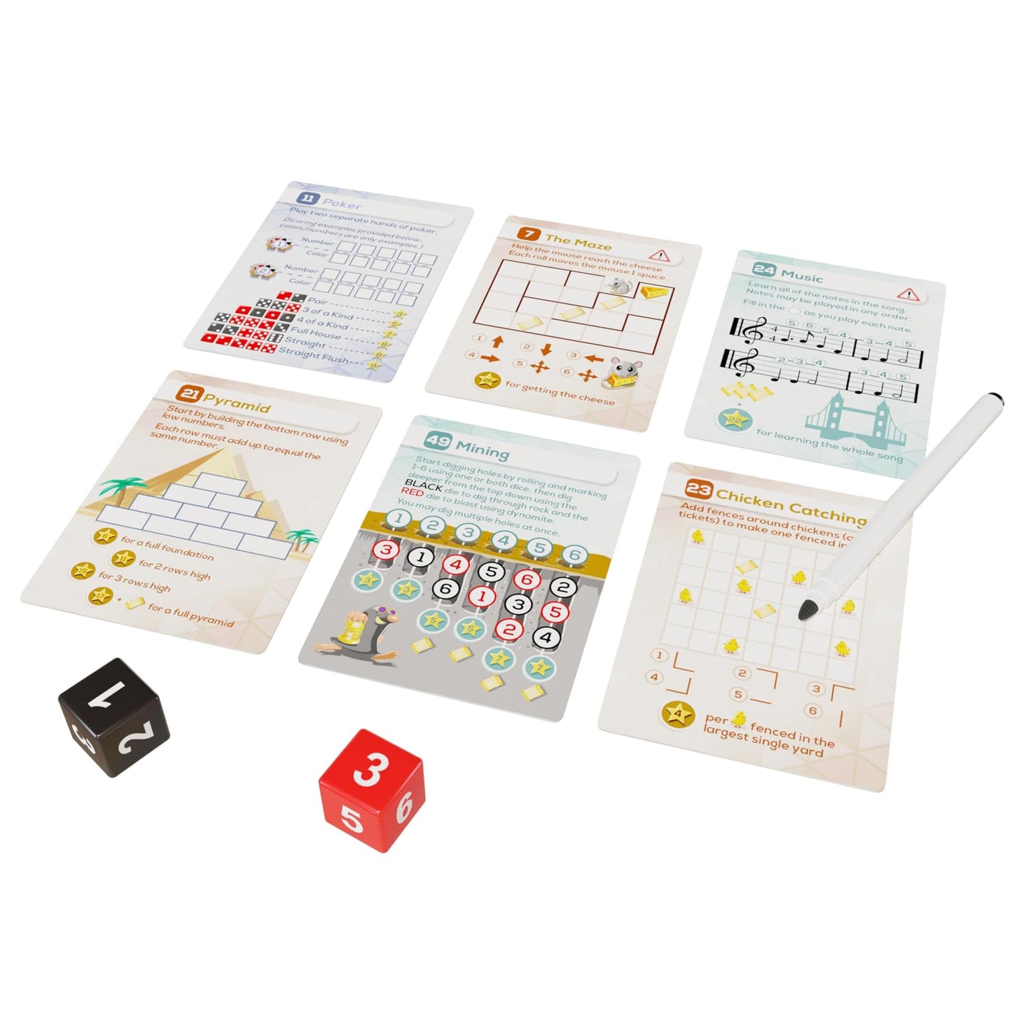 CardLords: Dice Cards - 50 Unique Roll & Write Mini Games in One Box, Strategy Card Games, Family Party Game, Ages 8+, 1-8 Playe