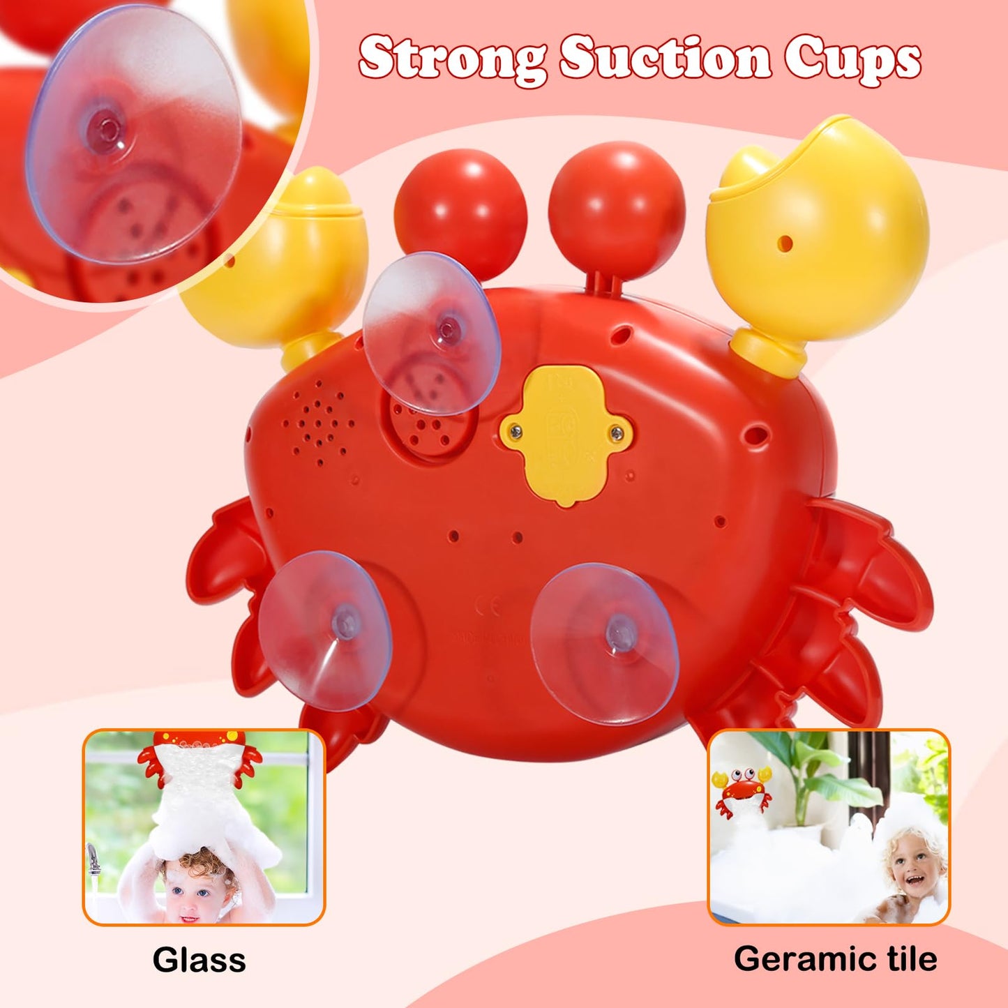 Yuistre Baby Bath Toys Crab:Bubble Machine Bath Toy Crab Bath Bubble Maker,Blow Bubbles And Plays Childrens Songs,Battery Operat