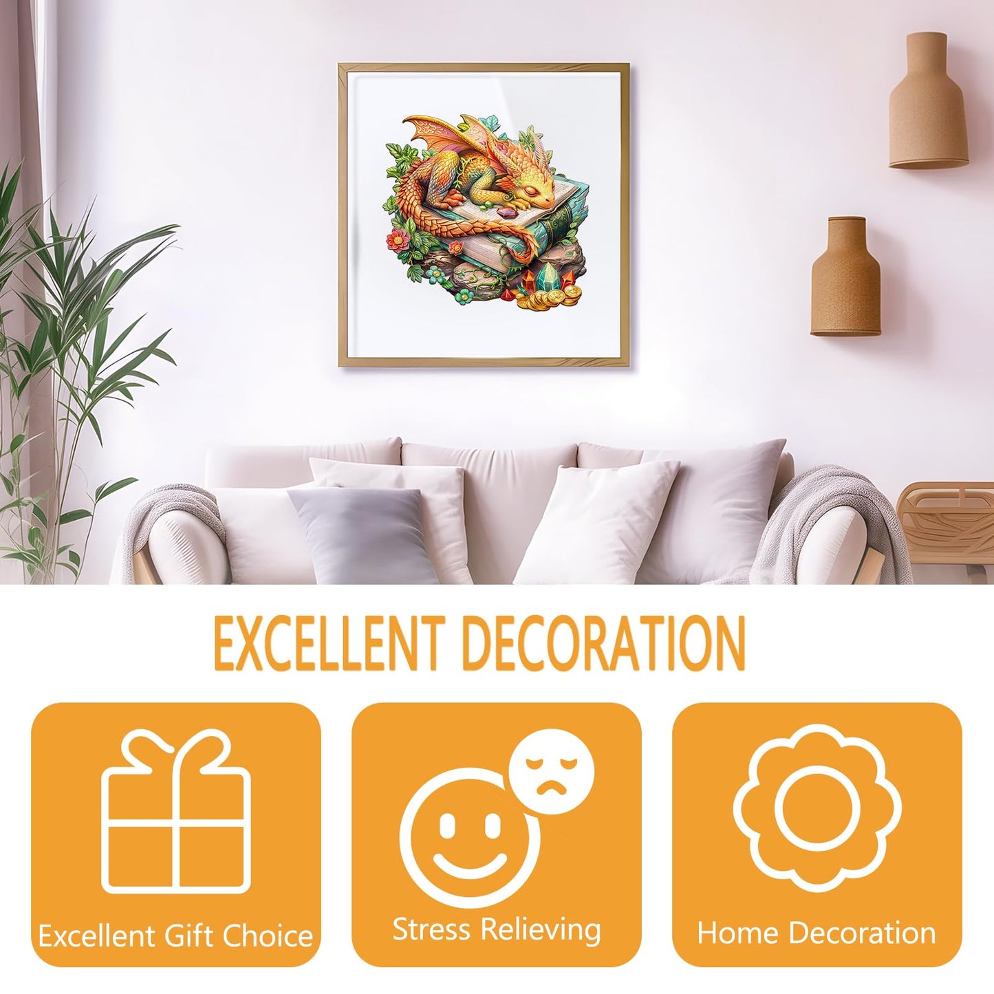 Wooden Puzzles For Adults - Sleeping Dragon Wooden Puzzle, Unique Shape Wooden Jigsaw Puzzles For Adults, Wood Puzzles Adult, Pe
