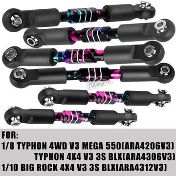 Hopsuprc Rc Adjustable Turnbuckles Camber Links Steering Links Upgrades Part For 1/8 Typhon 4Wd 3S Mega 550 Blx,1/10 Big Rock 4X