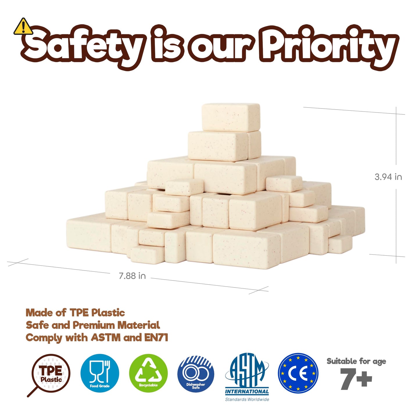 Taksa Toys Arch-Kid-Tech Ancient Mayan Pyramid Architecture Stem Building Blocks - 102-Piece Educational & Stackable Learning Set For Kids, Indoor Architectural Kit - Montessori Toys For 7+ Years Old