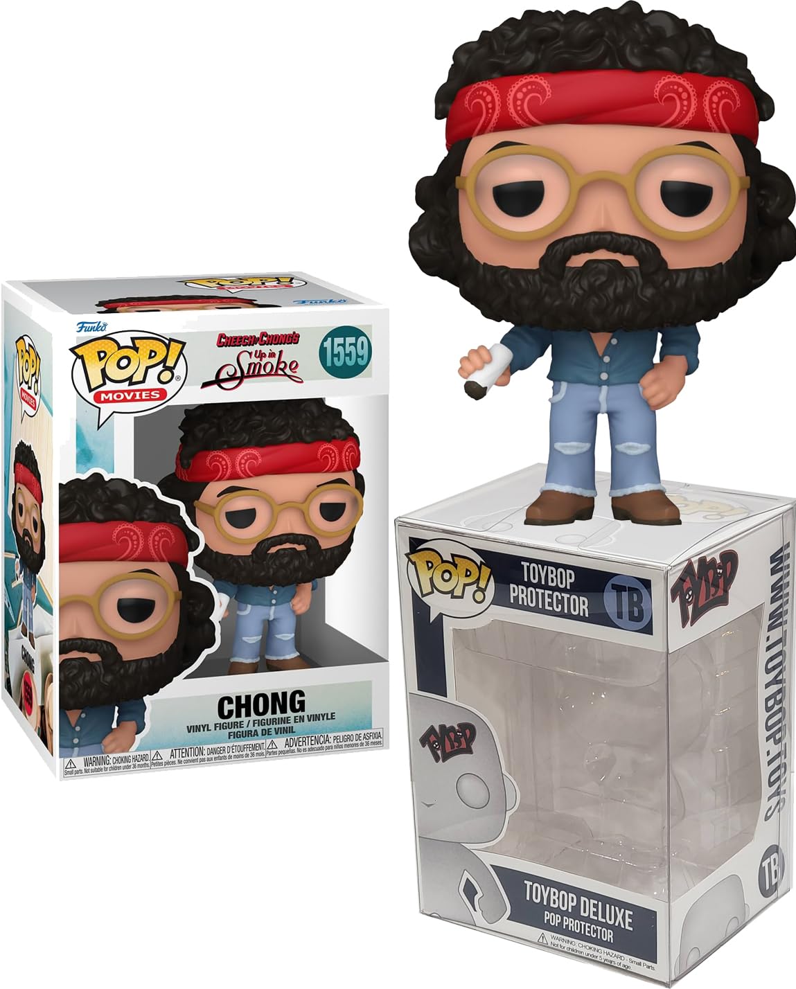 Funko Pop Cheech & Chong Up In Smoke + Protector: Pop! Movies Vinyl Figure (Gift Set Bundled With Toybop Brand Box Protector Collector Case) (Chong)