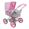 509 Crew: Cotton Candy Pink: Doll Pram - Pink, Grey, Polka Dot - for Dolls Up to 18, Foldable, Removable Bassinet, Shopping Ba