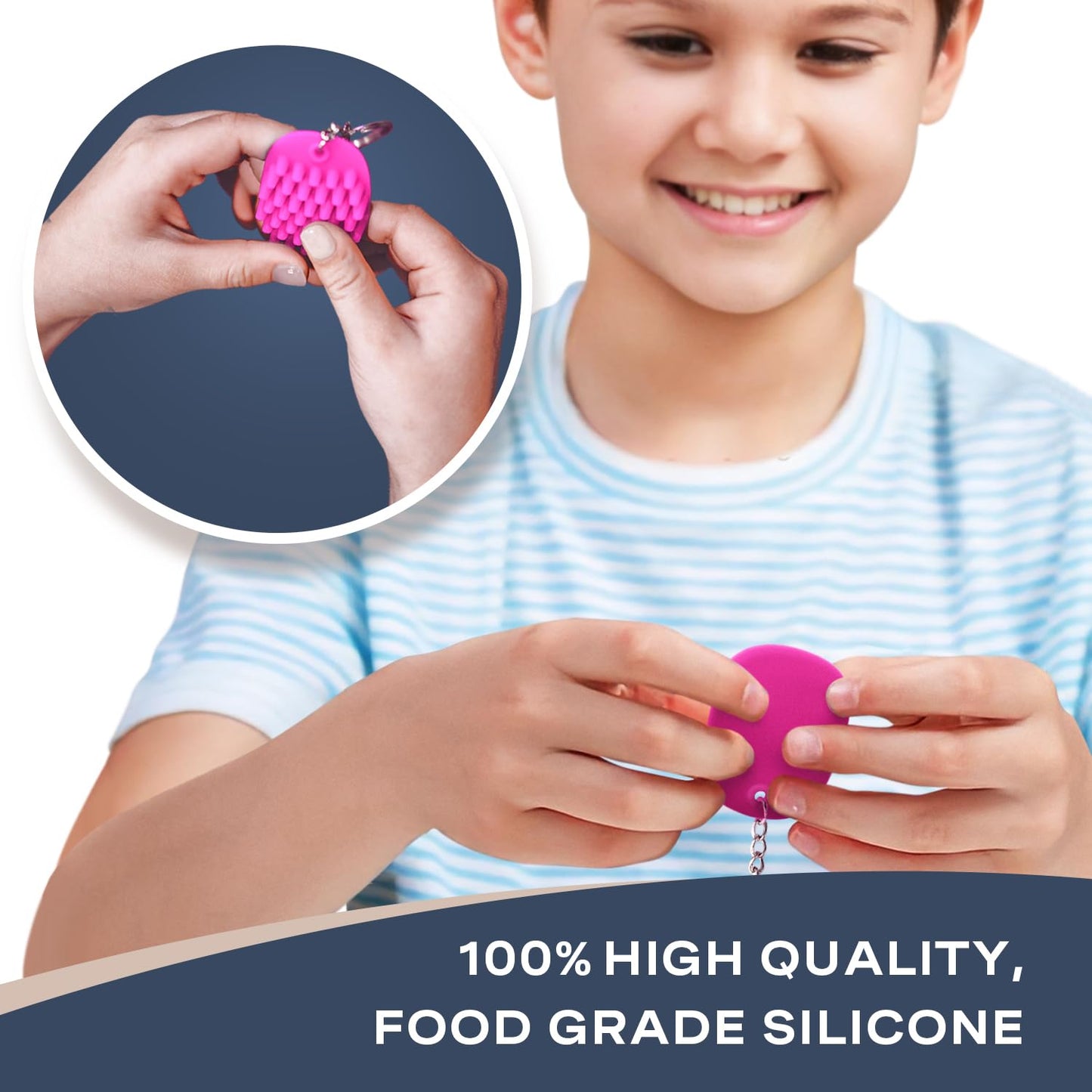 Hedgehog Health Hoglet Mini Keychain Soft, Smooth, Lightweight & Silent Fidget Toys For Stress Relief - Perfect Sensory Toy That