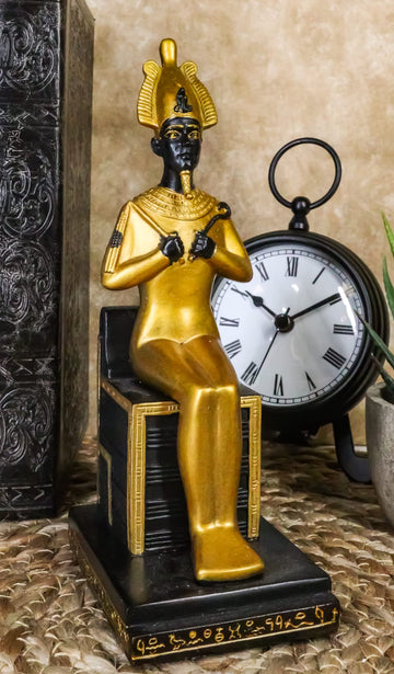 Ebros Classical Egyptian Gods And Goddesses Seated On Throne Statue Gods Of Egypt Ruler Of Mankind Decorative Figurine (Osiris God Of The Afterlife)