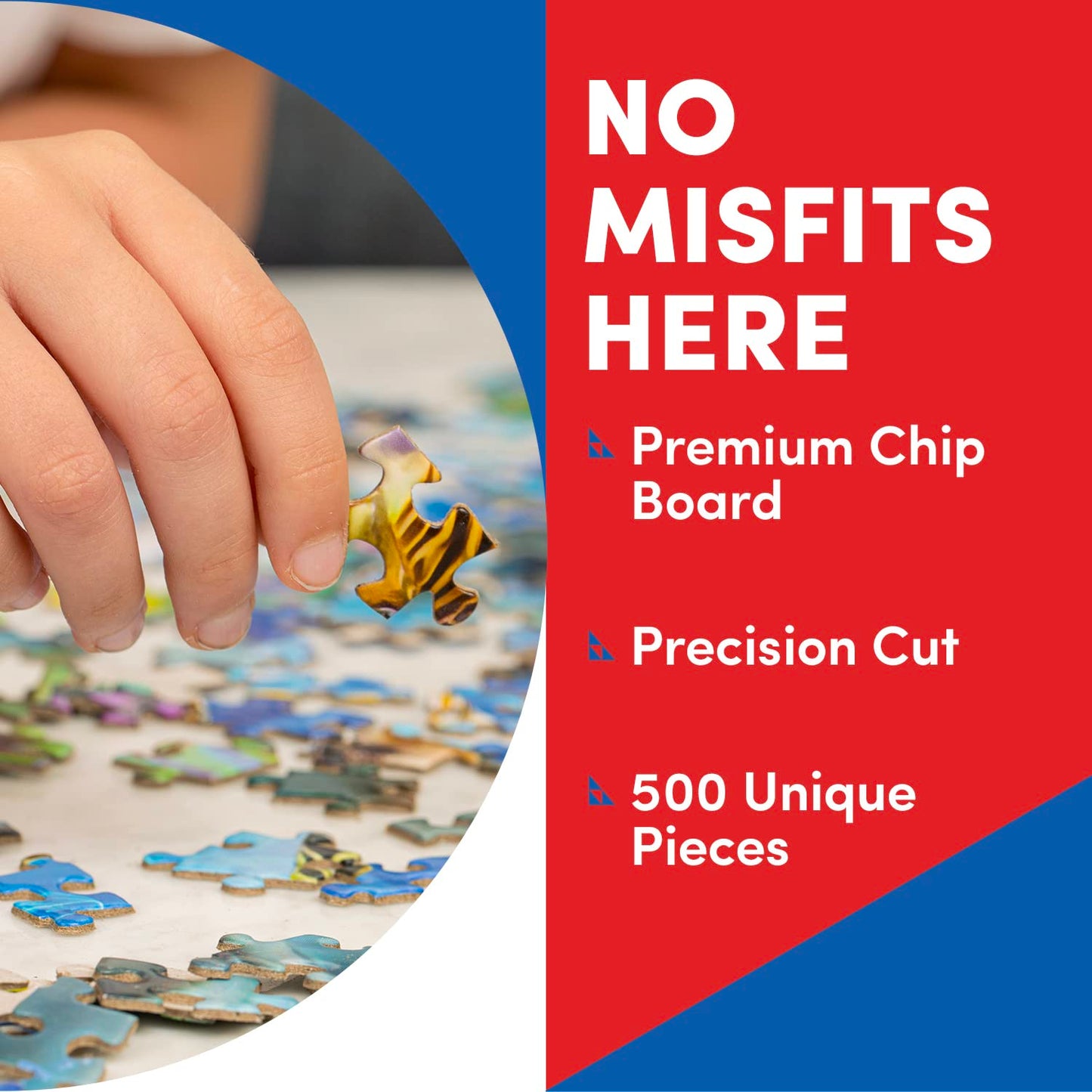 A Broader View Wild Animals Round Table Puzzle - 500 Pieces, Jigsaw Puzzles For Adults & Kids, Suitable For Groups Of 2 Or More,