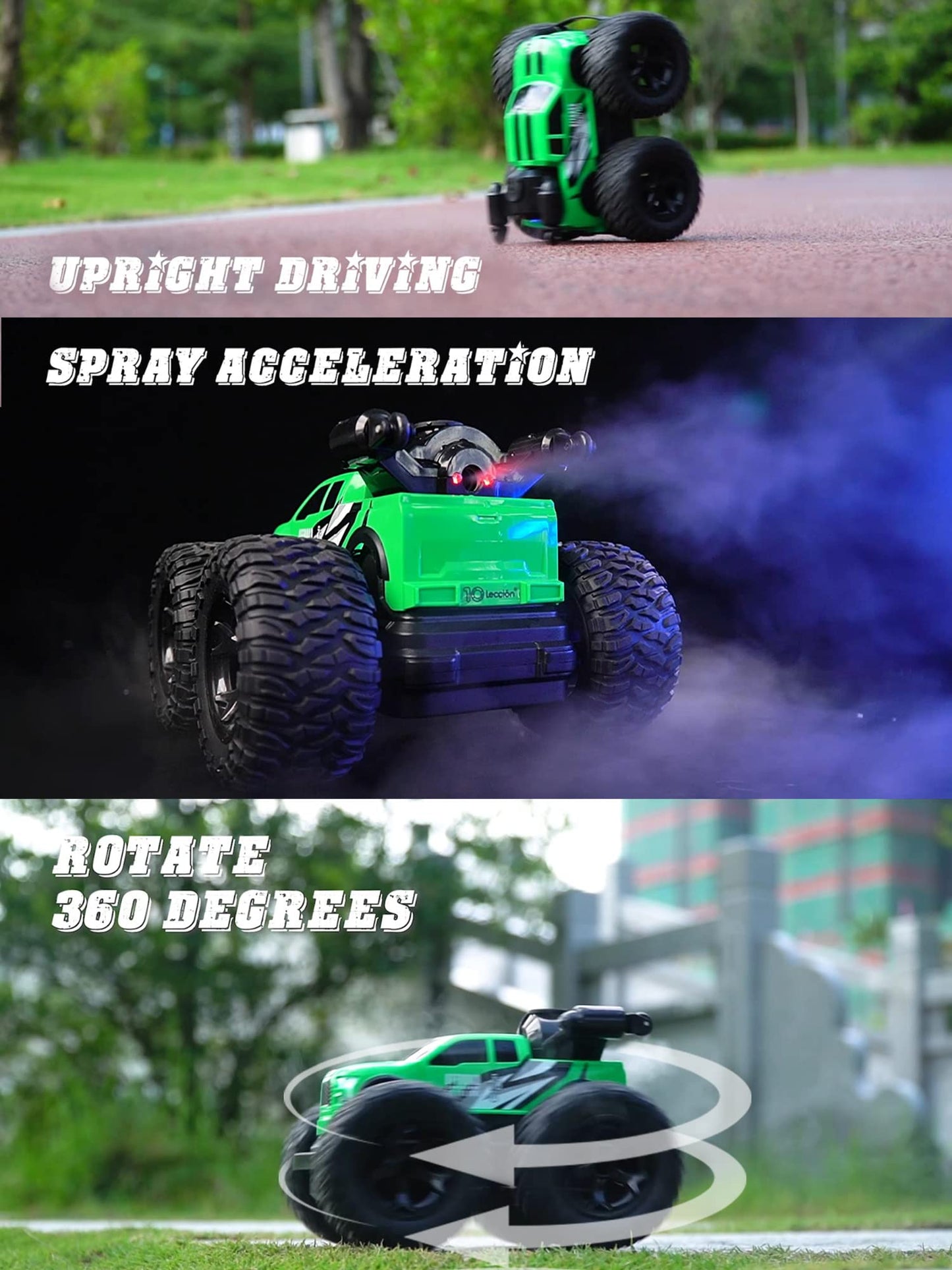 RC Stunt Car, RC Monster Trucks 4x4 Offroad, 4WD 360 Flips Rotating Car Toys for Boys and Girls, Toddler Remote Control Car with
