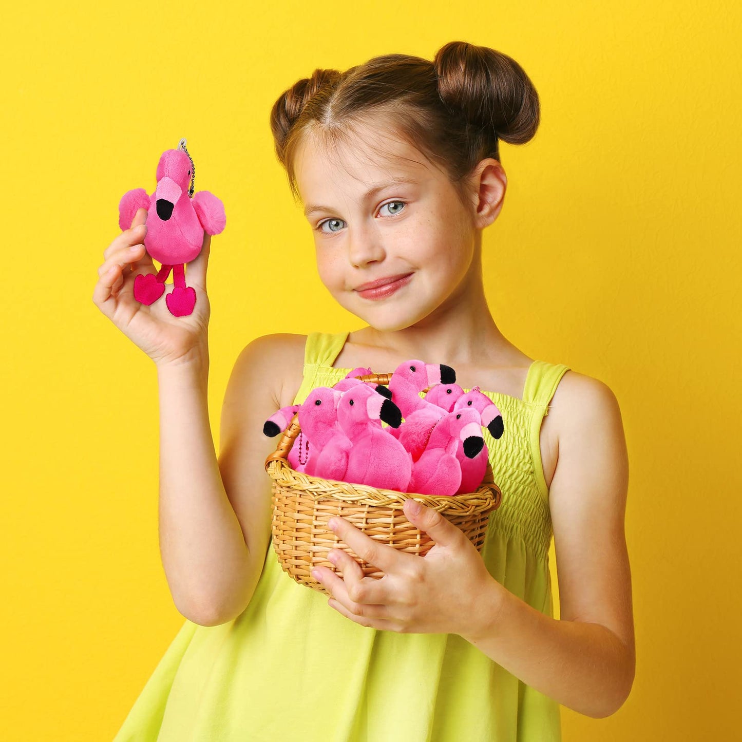 Skylety 6 Pieces Mini Flamingo Stuffed Animal Plush Toys 5 Inch Flamingo Party Favors Valentine Day Gift Pink Flamingo Hanging Ornaments Keychain Decorations For Women Birthday(Pink)