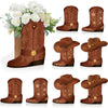Weekgrat 8 Set Western Cowboy Boots Flower Boxes Centerpiece Boot Shape Boxes Decorations Western Theme Party Boot for Cowboy Co