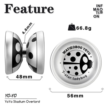 Watieoboo Metal Yoyo Professional,Unresponsive Yoyo For Kids Beginners, Adults Intermediate-Advanced Players With Yoyo String Pr