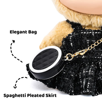 Doll Clothes for 17cm Dolls enhanced Handmade with elegant Chic Style Set 3 Piece Set Including a Clothes Black Bag and Straw Hat High-End Dolls Accessories for Play & Display for Play & Display
