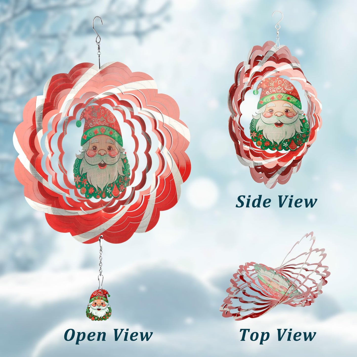 N&T Nieting Wind Spinners 12 Inch Snowman Wind Spinner For Outdoor & Indoor Decorations, Wind Spinner For Christmas Ornament Gifts