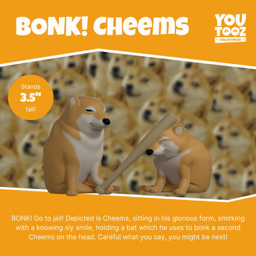 Youtooz Bonk Cheems Doge 3.5 Inch, Bonk Cheems Vinyl Figure, Cute Shiba Inu Doge Figure - Youtooz Meme Collection Based On Inter