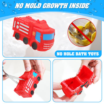 Bath Toys For Toddlers 1-3 - Toy Car Mold Free Baby Bath Toys For Infants 6-12 Months No Hole Bath Toys For Babies Toddlers Bath