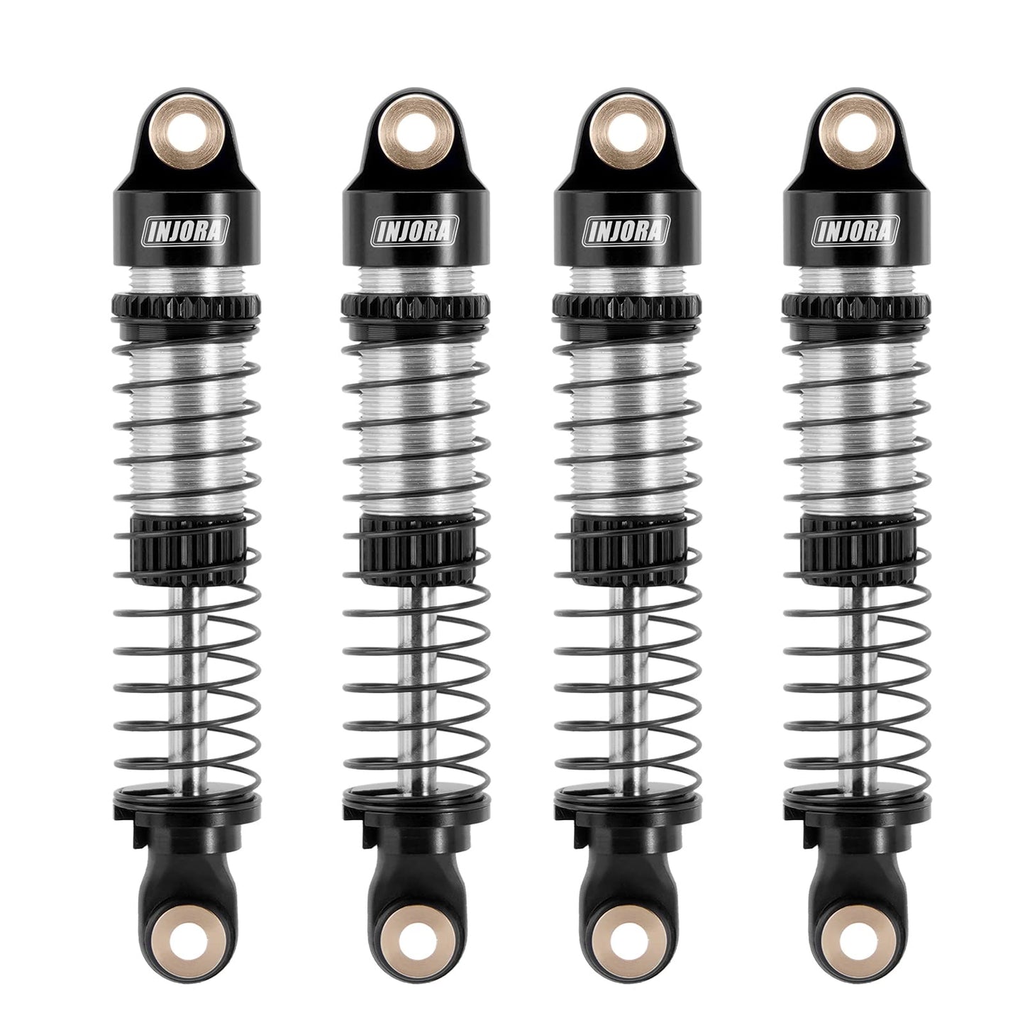 INJORA 53mm Shocks- Absorber Oil Threaded Damper for TRX4M TRX4MT 1/18 RC Crawler Upgrade (Black)