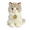Aurora® Realistic Miyoni® Ragdoll Cat Stuffed Animal - Lifelike Detail - Cherished Companionship - White 9 Inches