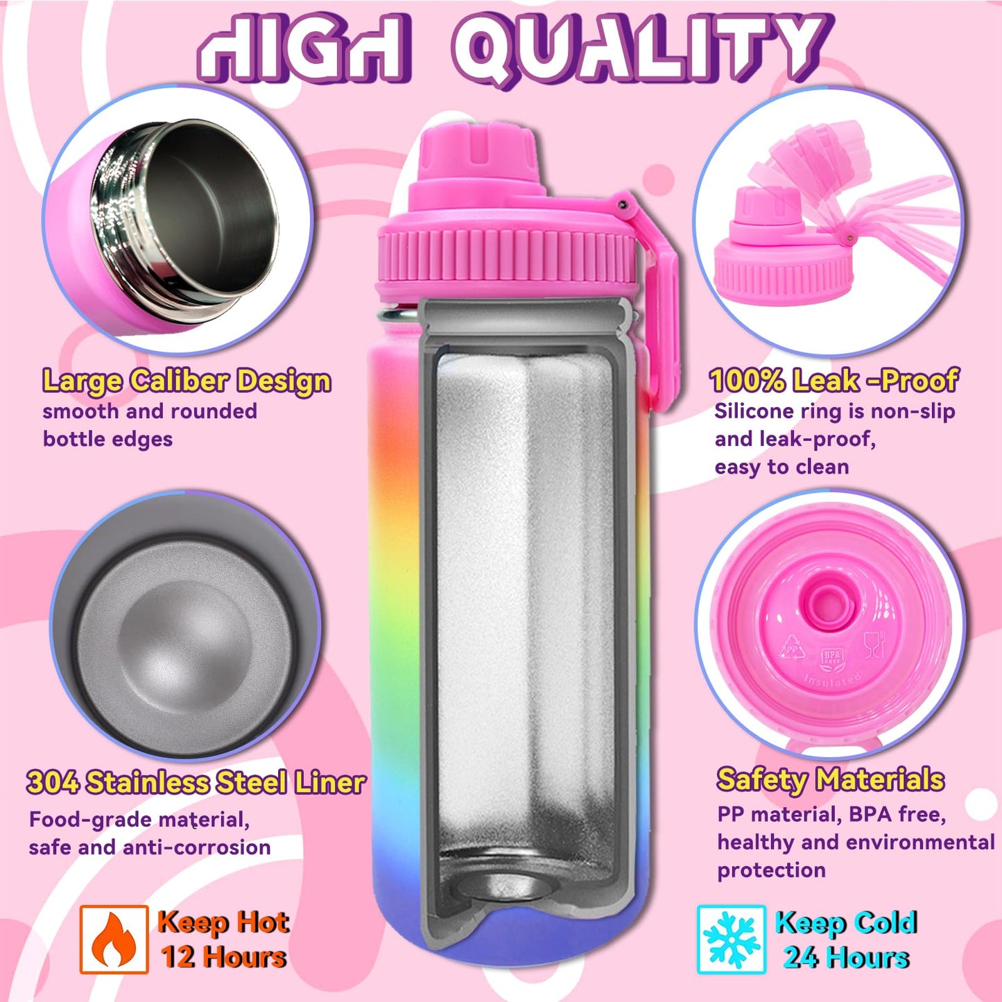 7July Decorate Your Own Water Bottle Kits For Girls Age 4-6-8-10 (Stainless Steel),Unicorn Themed Painting Crafts,Fun Arts And C