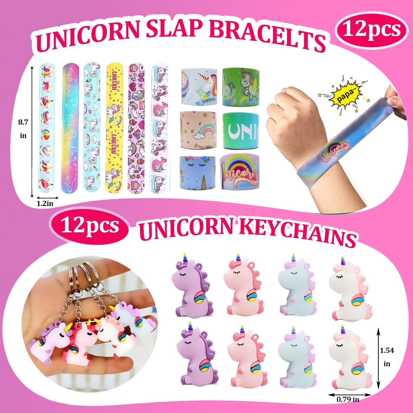CIRDOTSH Unicorn Party Favors for Kids, Unicorn Birthday Party Supplies, Unicorn Goodie Bags Gifts, Unicorn Fillers Pinata Stuff