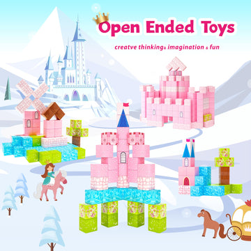 Hiwawind Magnetic Blocks-Princess Castle Collection World,Magnetic Toys For 3+ Year Old Boys & Girls, Creative Stem Building Toy