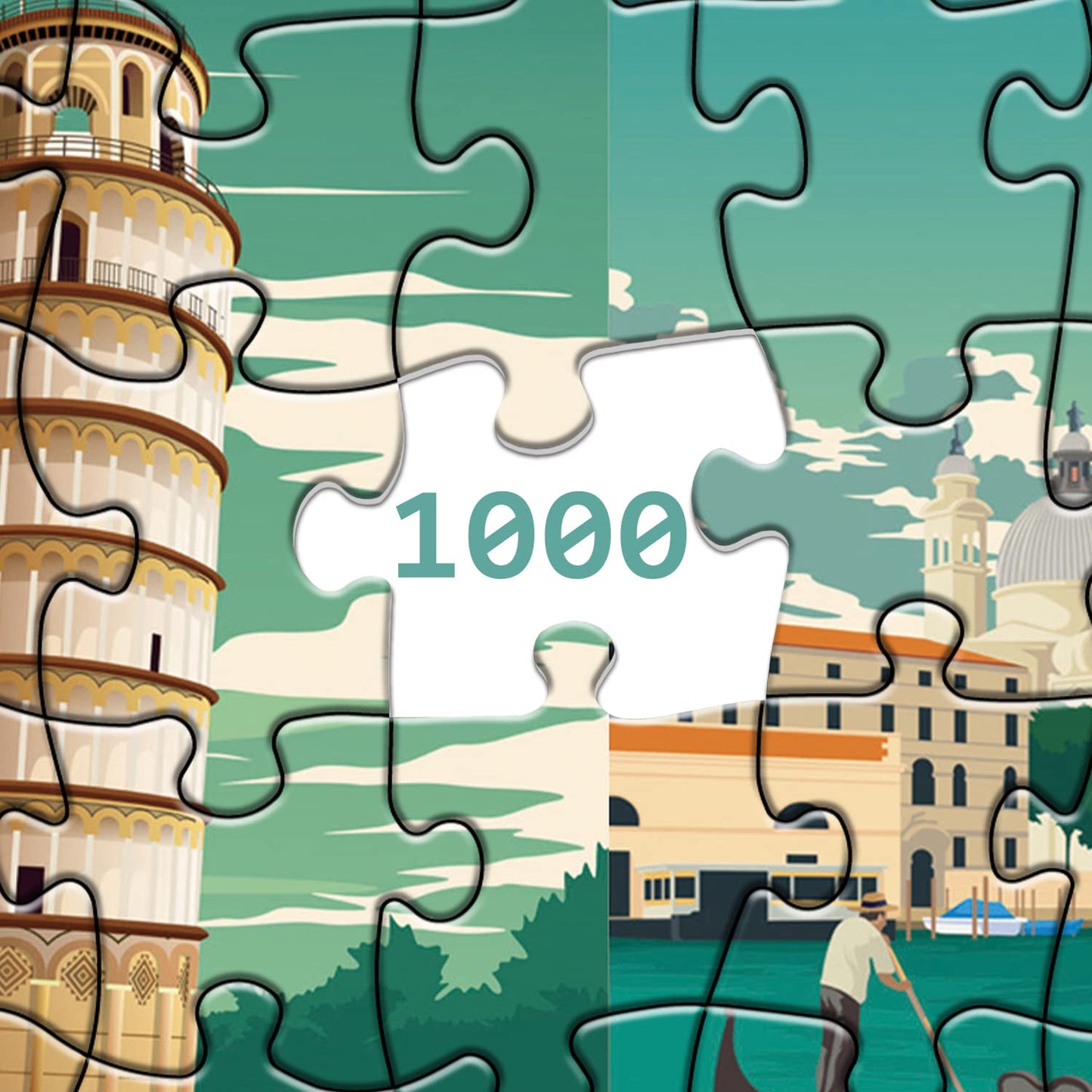 Italy Puzzle 1000 Piece For Adults, Cinque Terre Rome Travel Jigsaw Puzzles City Florence, Europe Landscape Nature Puzzle For Ad