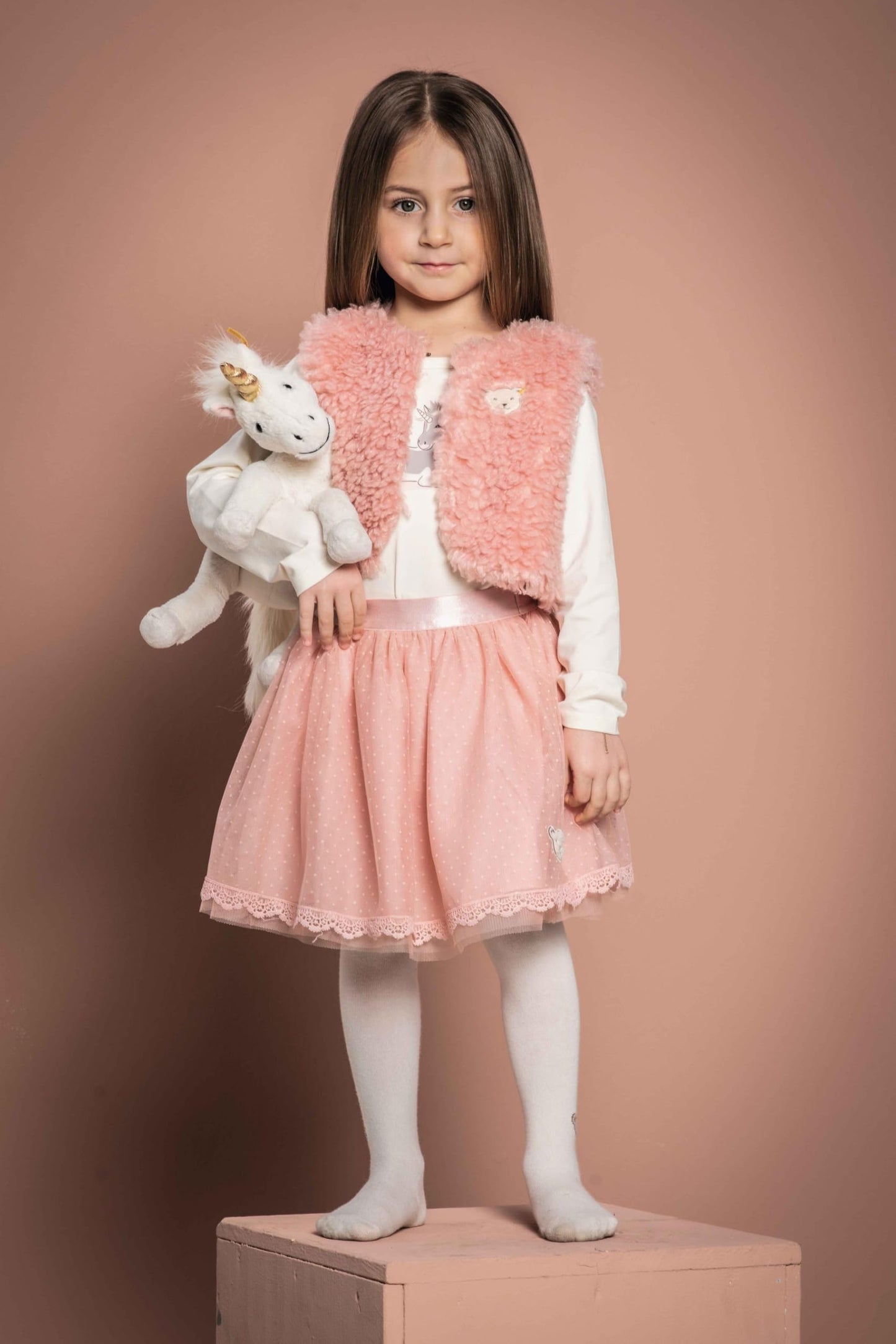 Steiff Unica Unicorn With Golden Horn And Embellishments, Premium Unicorn Stuffed Animal, Sitting Unicorn Plush Toy (White, 11')