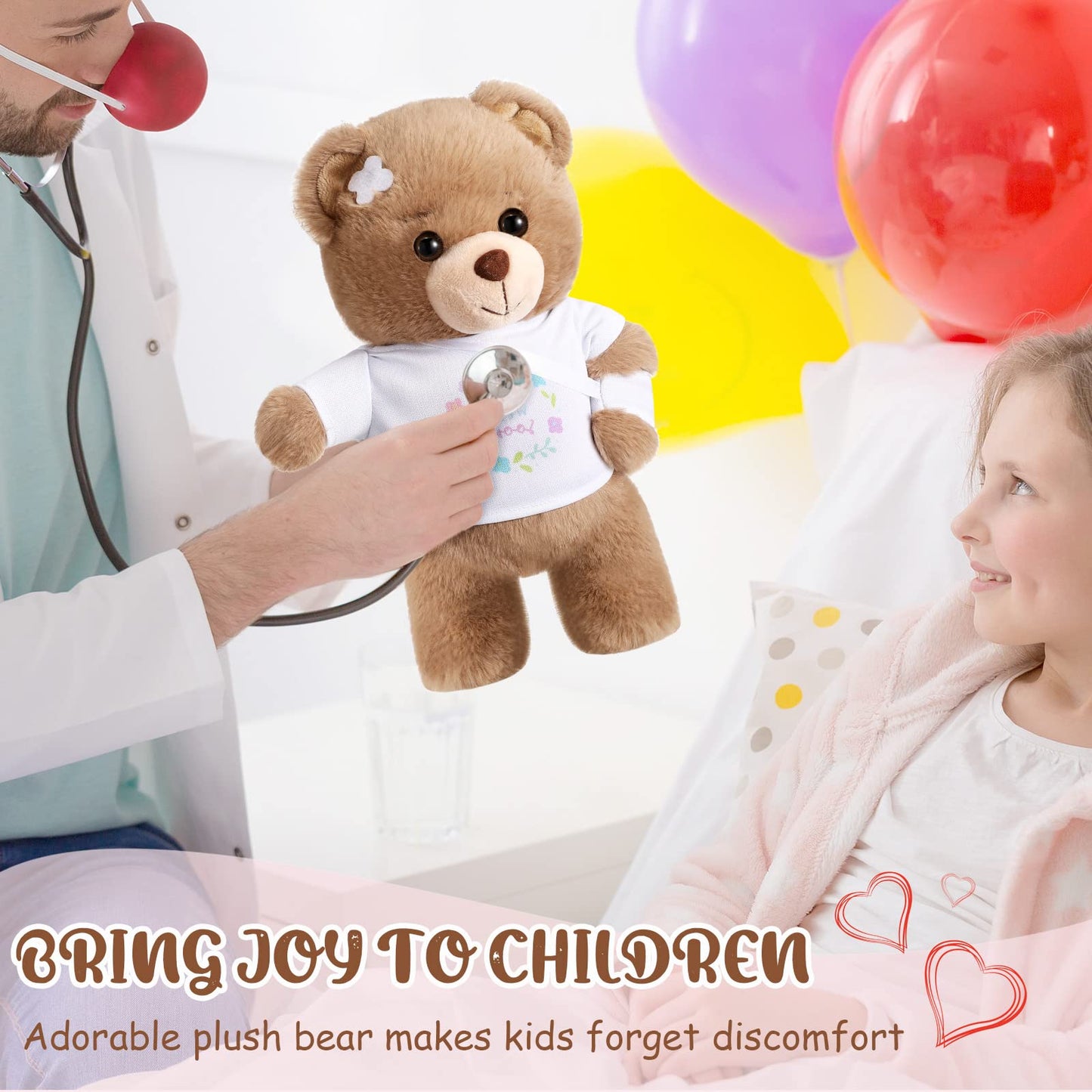 Deekin Broken Arm Gifts for Kids Get Well Soon Bear Stuffed Animal Gifts Bear for Kids mature-themed with Broken Arm After Surgery Soft Bandage Plush Bear 10 Inches (Get Well Soon)