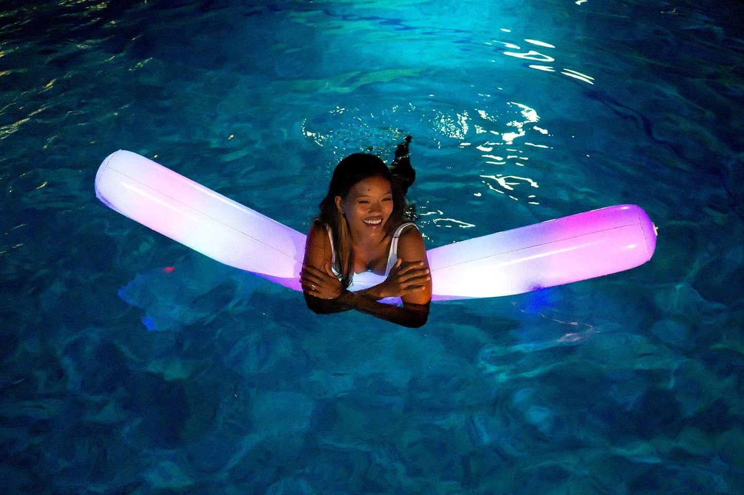 PoolCandy Inflatable Jumbo Swim Noodles (Illuminated LED Color Changing Swim Noodle)