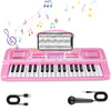 M SANMERSEN Kids Piano Keyboard, 37 Keys Electronic Toy, Pink, Model YCY-2323-BK, Ideal for Toddlers 1-8 Years, Music Book Bracket
