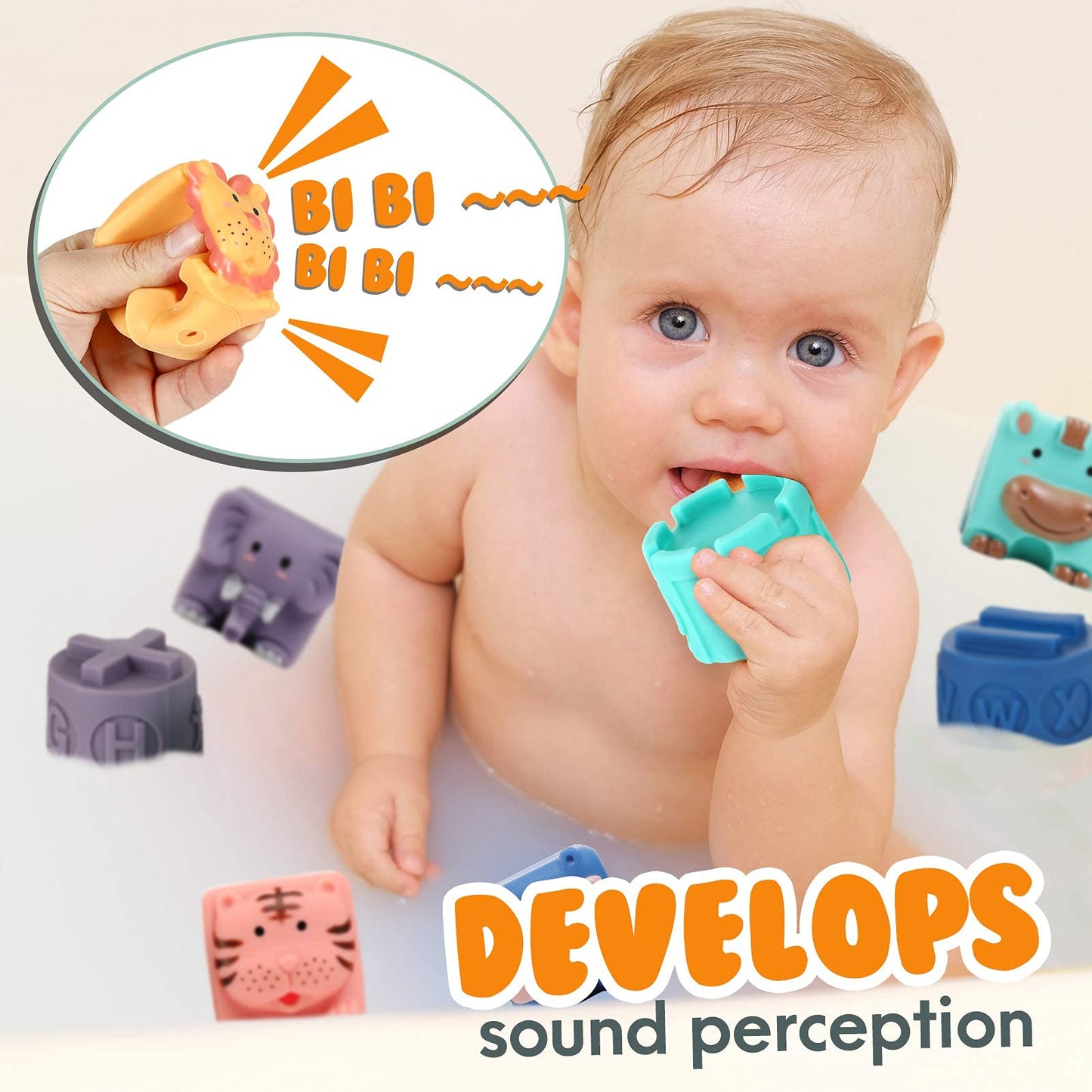 Baby Blocks&Balls 6 To 12 Months And Up Soft Building Stacking Block 18Pack,Stackingtoys For Toddlers, Sensory Montessori Teethi