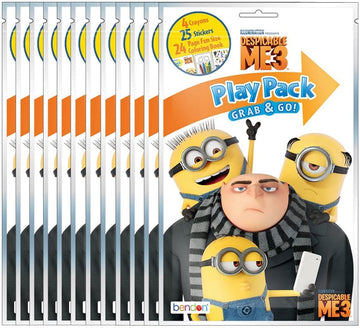 Minions Party Favor Play Packs - Bundle with 15 Minions Despicable Me Gru Activity Packs with Coloring Book, Stickers, Loot Bags