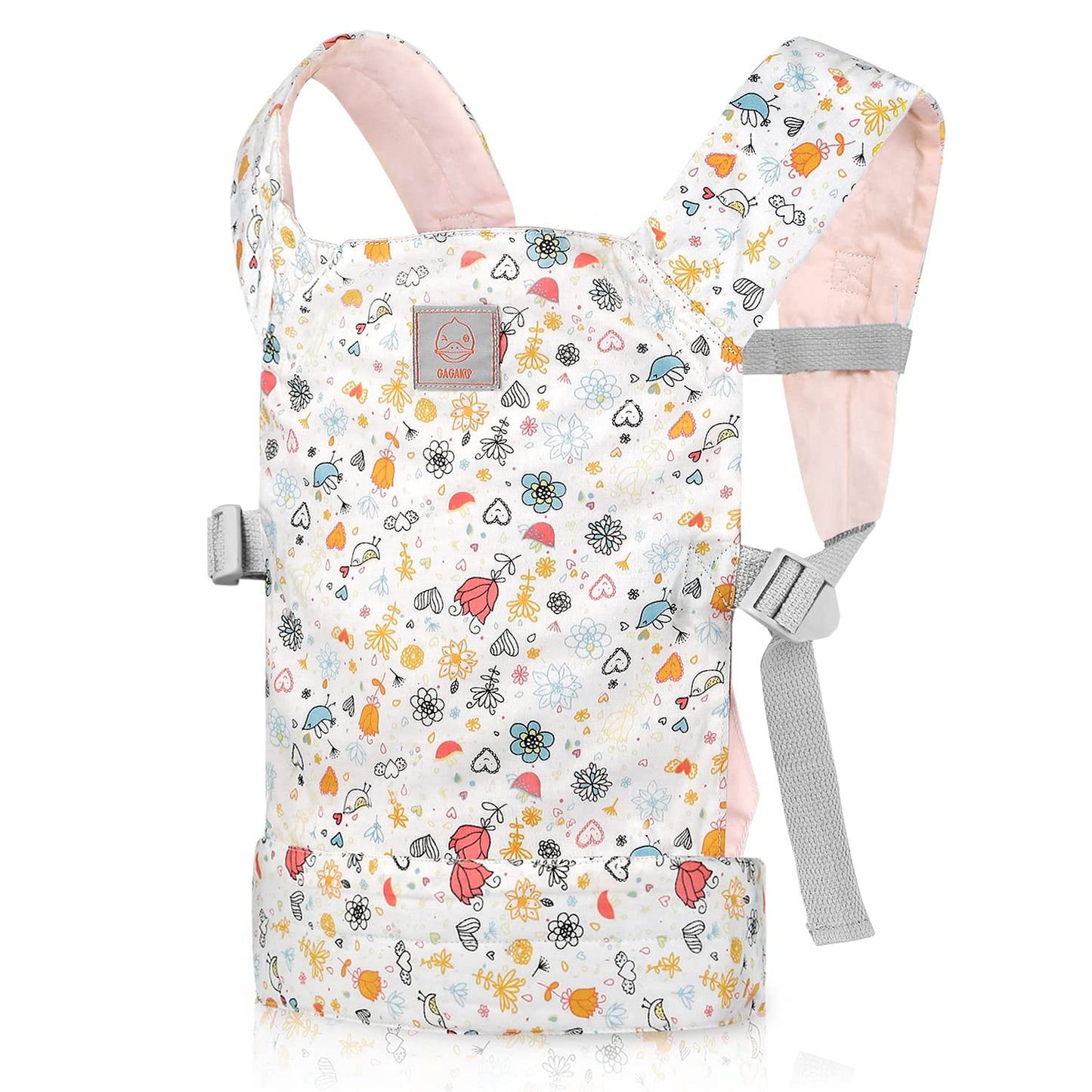 Gagaku Doll Carrier Front And Back Soft Cotton Stuffed Animal Carriers For Baby - Rose Garden