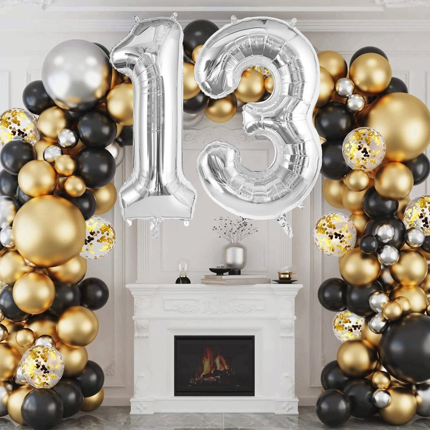 Silver 13 Balloon Numbers, Large 13 Or 31 Foil Balloons, Big Number Balloons 40 Inch For 13Th / 31St Birthday Party And Annivers
