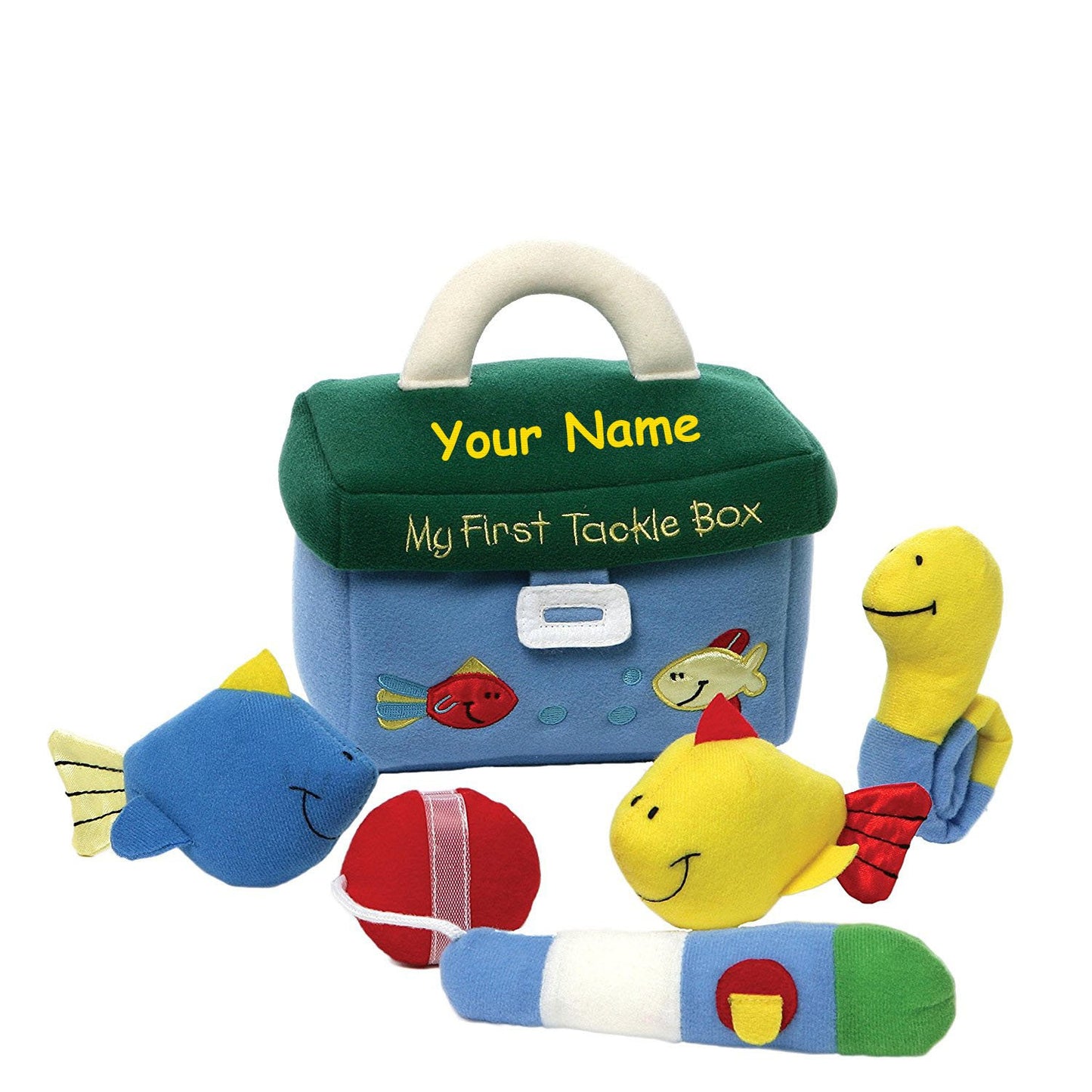 GUND Baby Playset - Fishing Tackle Box Playset - Plush Soft Crinkle Rattle Toys Set with Custom Name