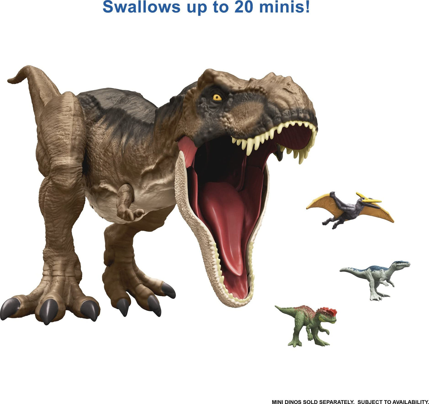 Mattel Jurassic World Super Colossal Tyrannosaurus Rex Action Figure Toy, T Rex Dinosaur 3-Ft+ Long With Eating Feature