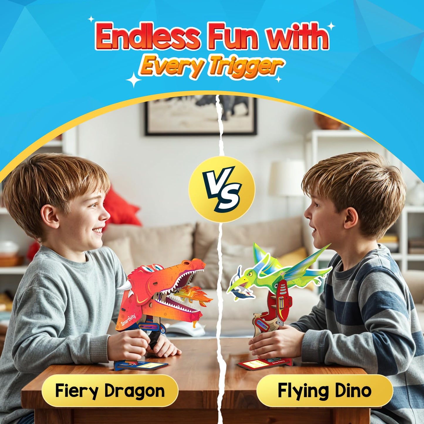 Smartivity Mech Beasts DIY Dragon & Dinosaur STEM Toy for Kids 6-12 | Moving Mouth & Flying Action | Perfect Gift for Boys & Girls