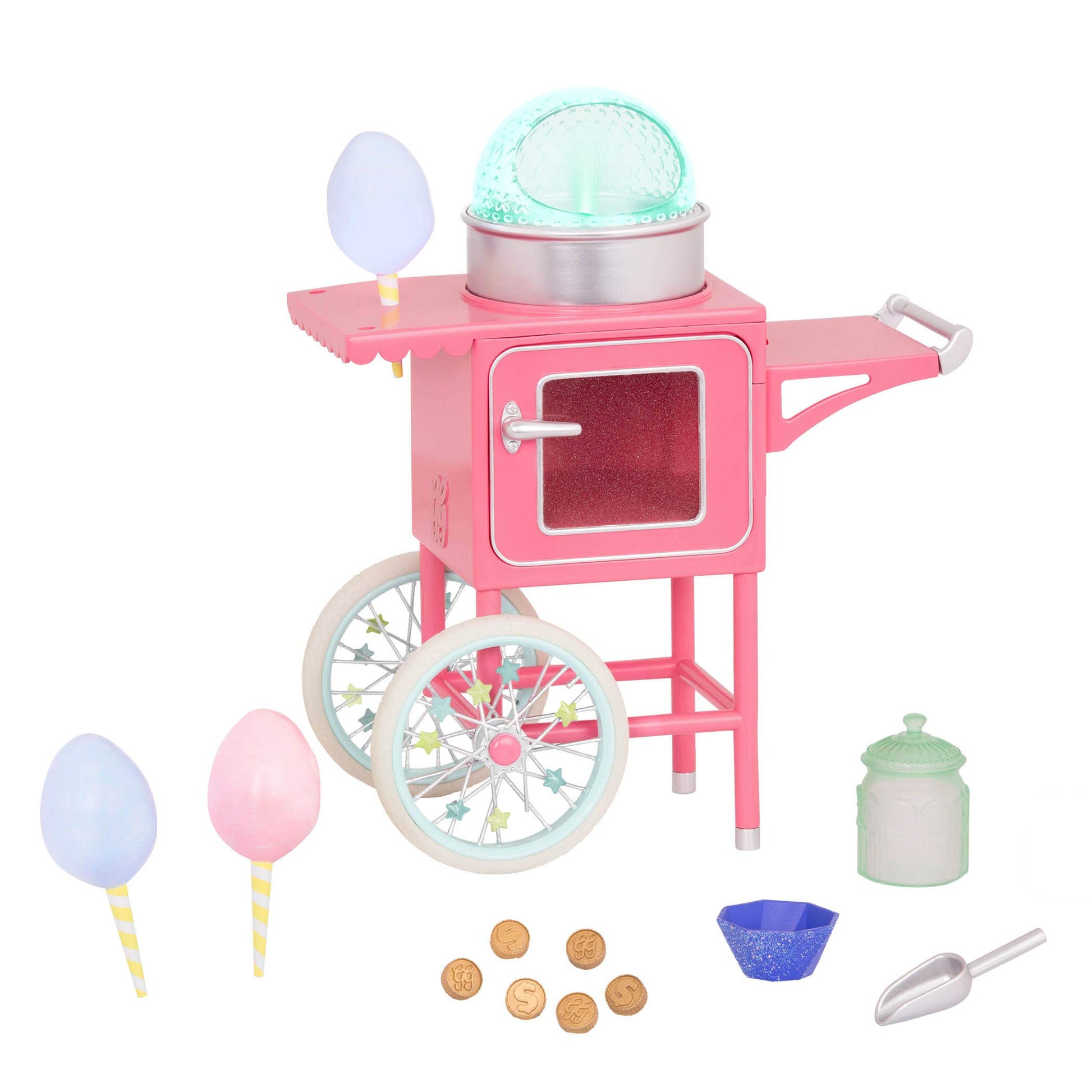 Glitter Girls - 14-Inch Doll Accessories - Cotton Candy Machine On Wheels- Toys, Clothes, & Accessories For Girls 3+ Years