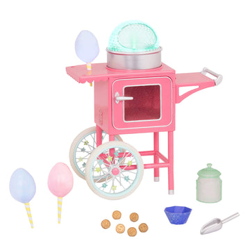 Glitter Girls - 14-Inch Doll Accessories - Cotton Candy Machine On Wheels- Toys, Clothes, & Accessories For Girls 3+ Years