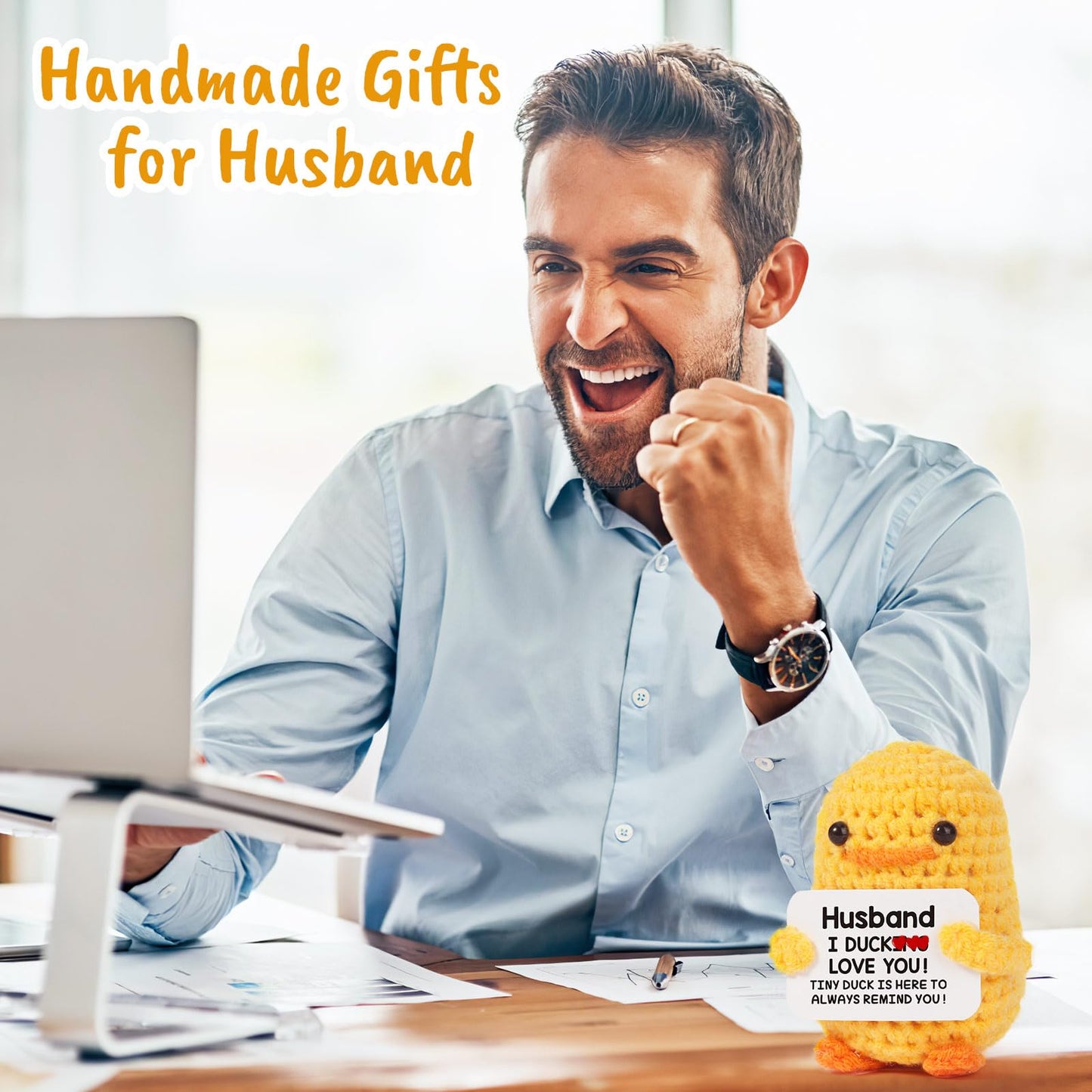 Mbl Husband Birthday Valentines Gifts - I Duck Love You, Funny Handmade Crochet Duck For Husband Birthday Christmas Valentine'S