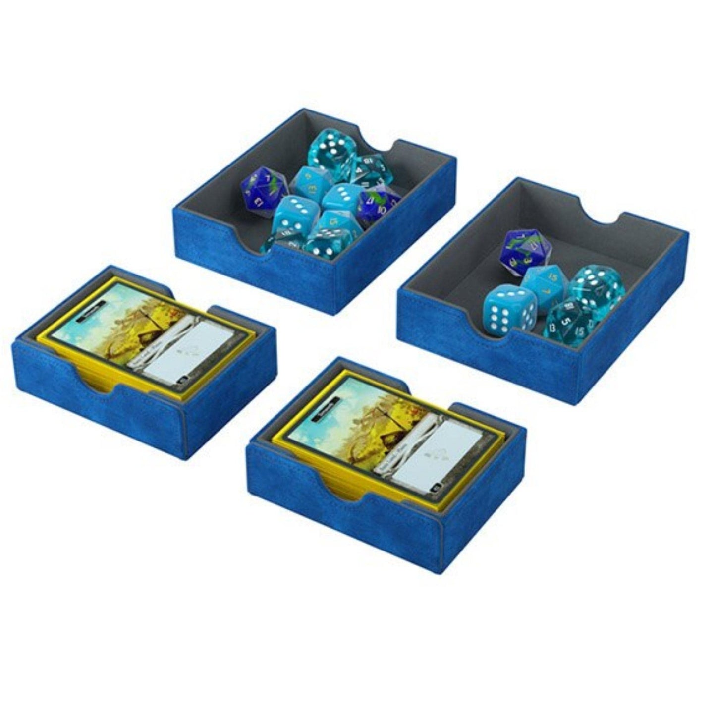 Game's Lair 600+ Convertible Deck Box | Double-Sleeved Card Storage | enhanced Card Game Protector | Nexofyber Surface | Holds up to 600 Cards | Blue Color | Made by Gamegenic Various GGS20087ML