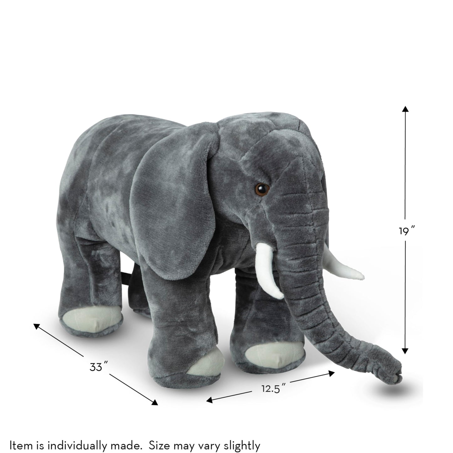 Melissa & Doug Giant Elephant - Lifelike Stuffed Animal (Over 3 Feet Long)