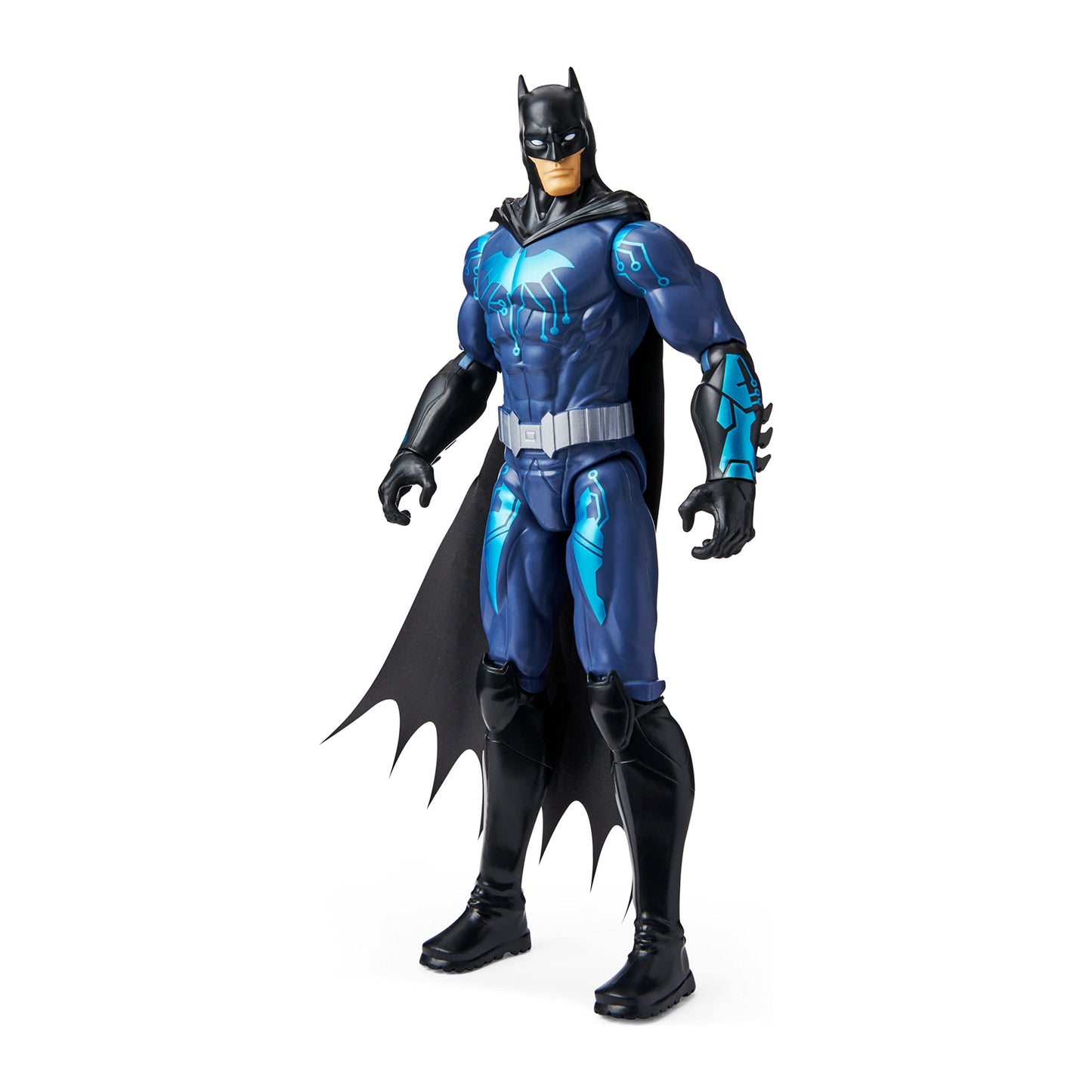 DC Comics Batman 12-inch Bat-Tech Batman Action Figure (Black/Blue Suit), Kids Toys for Boys Aged 3 and up