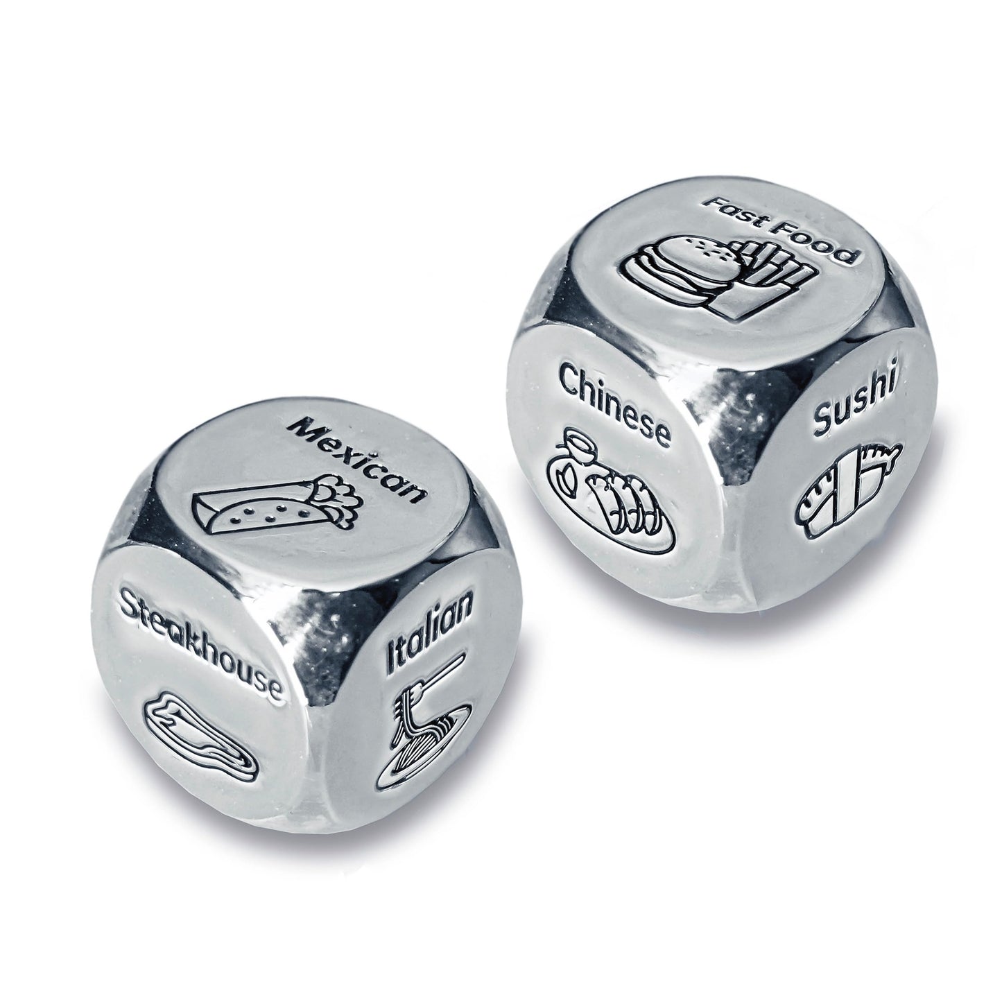 Date Night Dice For Couples - Fun Food Decision Maker Wooden D12 With 12 Meal Options - Valentines, Anniversary, Wedding, Birthd