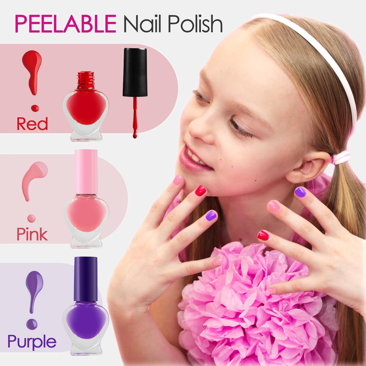 Golray Makeup Kit for Girls Full Kit Ages 8-12, Teen Beginner Make Up Train Case with Blush/Eyebrow Powder/Eyeshadows/Lipsticks,