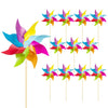 12 Pack Rainbow Pinwheels For Yard And Garden, Rainbow Party Decorations For Kids, Colorful Garden Wind Spinners Outdoor Decor,