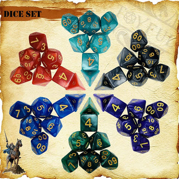 DND Dice Set 42 Pcs Polyhedral Dungeons and Dragons Rolling Dice for D&D RPG MTG Table Games Dice Bulk with Colorful Drawstring